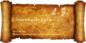 Lövenstein Zita névjegykártya